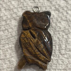Carved Tigereye Owl Pendant
